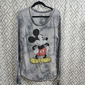 Disney Mickey Mouse Long Sleeve distressed Shirt size Large